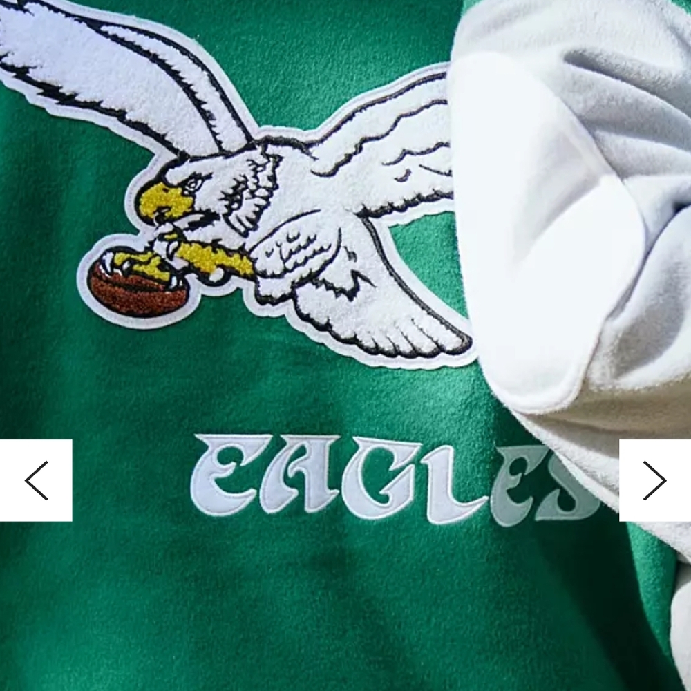 Mitchell & Ness Green and Gray Philadelphia Eagles Varsity Jacket - Picture 11 of 15